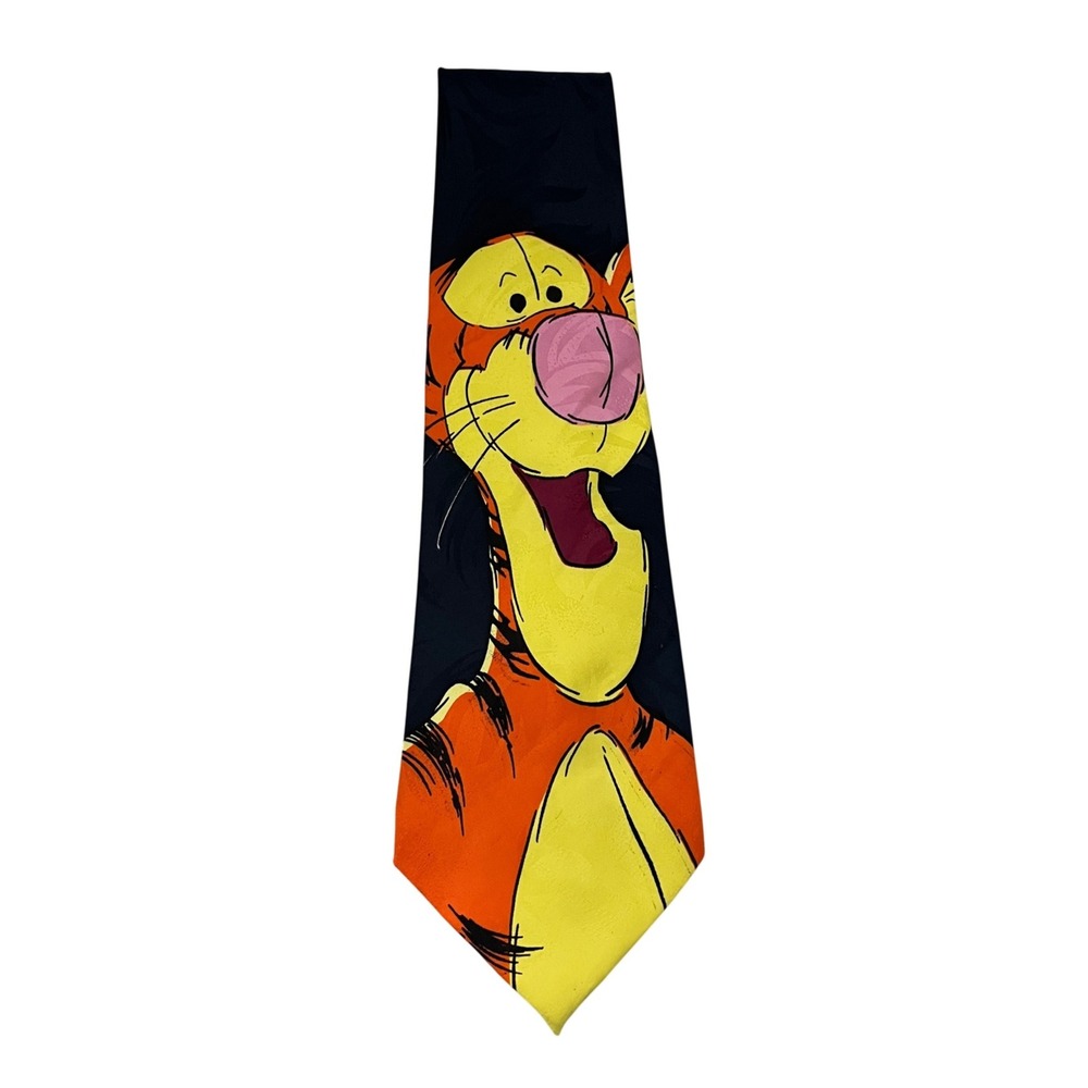 Disney Tigger Necktie Mens OS Navy Blue Winnie the Pooh Character Novelty Tie